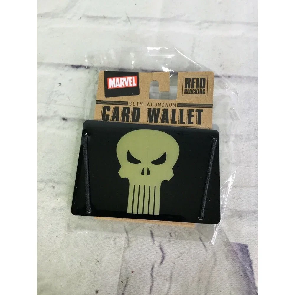 Marvel THE PUNISHER Skull Logo Slim Aluminum Card Wallet Holder RFID Blocking - Picture 1 of 4